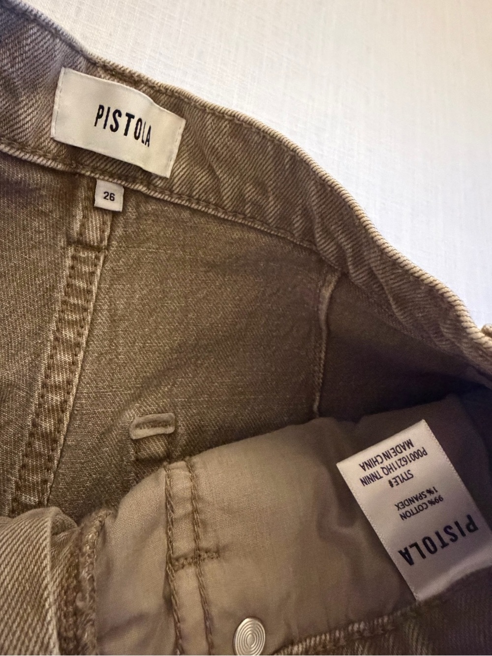 Pistola Kyra High Rise Bowed Ankle Crop Jeans Tannin Brown Size 26 NWOT Defect - Picture 12 of 15